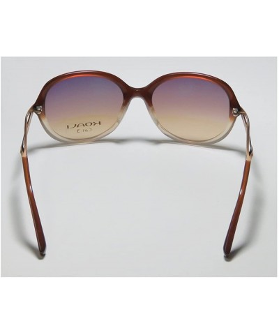 Rectangular 7176k Womens/Ladies Designer Full-rim Gradient Lenses Sunglasses/Shades - Brown / Sand - C811BOKEAD9 $27.82