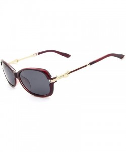 Sport Women's Fashion Classic Polarized Anti-glare UV Protection Driving Sunglasses - Red Frame Gray Lens - CP18SDWONAX $11.22