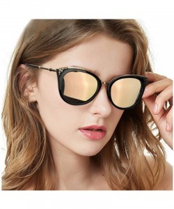 Round Oversized Mirrored Sunglasses for Women - Fashion Polarized Sunglasses with 100% UV Protection for Outdoor - CV18SAIR6A...