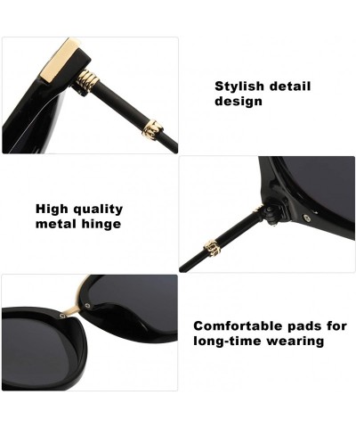 Round Oversized Mirrored Sunglasses for Women - Fashion Polarized Sunglasses with 100% UV Protection for Outdoor - CV18SAIR6A...