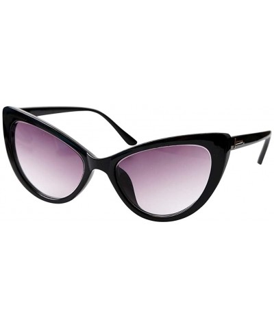 Cat Eye Womens Oversized Fashion Cat Eye Eyeglasses Frame Large Reading Glasses - Black Frame / Gray Lens - CF18WWKNDSA $10.49