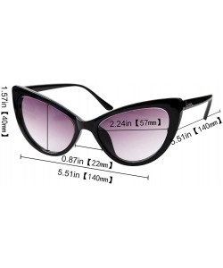 Cat Eye Womens Oversized Fashion Cat Eye Eyeglasses Frame Large Reading Glasses - Black Frame / Gray Lens - CF18WWKNDSA $10.49