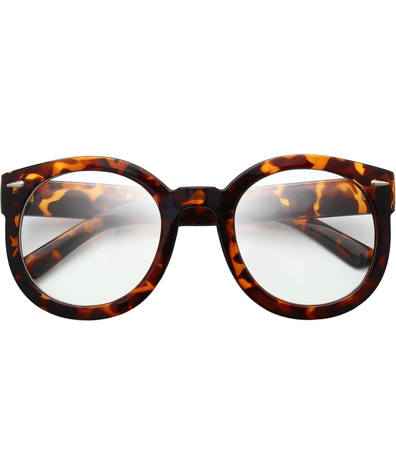 Square Women's Designer Inspired Oversized Round Circle Sunglasses Retro Fashion Style - 6-tortoise - C518X6Y2A84 $12.68