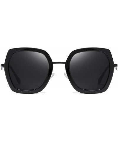 Oversized Cute Polarized Sunglasses for Women Metal Style Shades So Sassy 8051 - Blacks - CL194YGIG7C $10.63