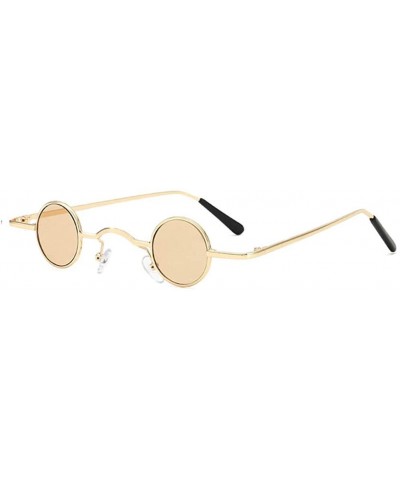 Sport Small Round Sunglasses-Shade Glasses Slender Metal Frame-Punk Fashion Goggle - G - CV190ECM8U3 $66.31