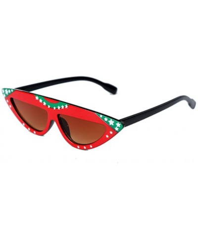 Sport Triangle Fashion Cat Eye Sunglasses Wild Personality Ethnic Wind Star Sunglasses - 3 - CA190L2LAK5 $57.91
