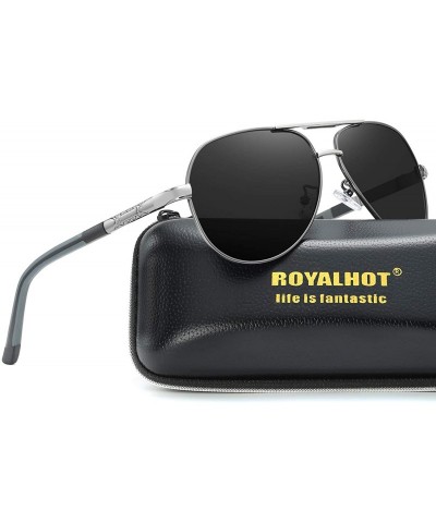 Sport Polarized Sunglasses for Men Classic Aviator Lens Alloy Frame for Driving Fishing Golf UV400 Protection - CR18AYRYL60 $...