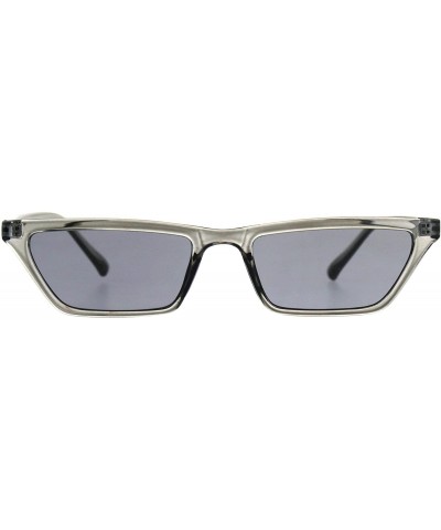 Rectangular Womens Skinny Sunglasses Flat Trapezoid Shape Retro Fashion Shades - Grey - CU18CI6M2U3 $10.85