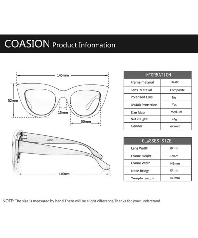 Round Retro Cateye Sunglasses for Women Small Face Fashion Cateye Frames Eyewear Mirrored Lenses UV400 Protection - CR185K678...