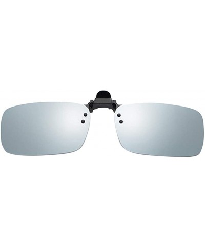 Oval Polarized Clip-on Sunglasses Anti-Glare Driving Glasses for Prescription Glasses - Gray - CR193XI6ENM $19.91