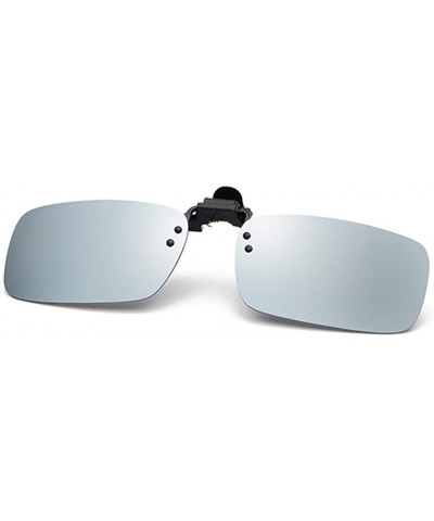Oval Polarized Clip-on Sunglasses Anti-Glare Driving Glasses for Prescription Glasses - Gray - CR193XI6ENM $7.82