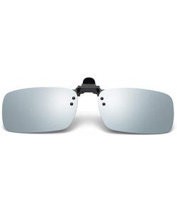 Oval Polarized Clip-on Sunglasses Anti-Glare Driving Glasses for Prescription Glasses - Gray - CR193XI6ENM $7.82