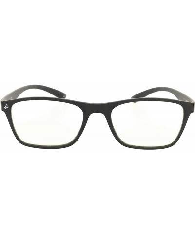Round Philosopher Collection "The Socrates" Handcrafted Square Eyeglasses - Jet Black/Clear - CV18E5207UC $21.91