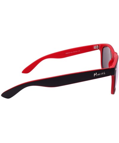 Wayfarer Bergamo UV 400 Glare Reducing Lightweight Sunglasses - Black / Red - CW18SILQUAO $16.48