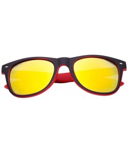Wayfarer Bergamo UV 400 Glare Reducing Lightweight Sunglasses - Black / Red - CW18SILQUAO $16.48