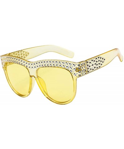 Goggle Women Vintage Retro Sun Glasses Unisex Fashion Patchwork Big Frame Sunglasses - A - CD18TO69R3Y $15.62