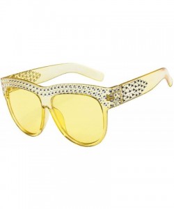 Goggle Women Vintage Retro Sun Glasses Unisex Fashion Patchwork Big Frame Sunglasses - A - CD18TO69R3Y $6.84