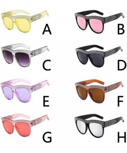 Goggle Women Vintage Retro Sun Glasses Unisex Fashion Patchwork Big Frame Sunglasses - A - CD18TO69R3Y $6.84