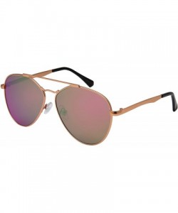 Aviator Classic Aviator w/Flat Mirrored Lens 5119-FLREV - Matte Rose Gold - C2185KIG0C7 $10.00