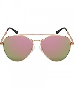 Aviator Classic Aviator w/Flat Mirrored Lens 5119-FLREV - Matte Rose Gold - C2185KIG0C7 $10.00