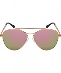 Aviator Classic Aviator w/Flat Mirrored Lens 5119-FLREV - Matte Rose Gold - C2185KIG0C7 $10.00