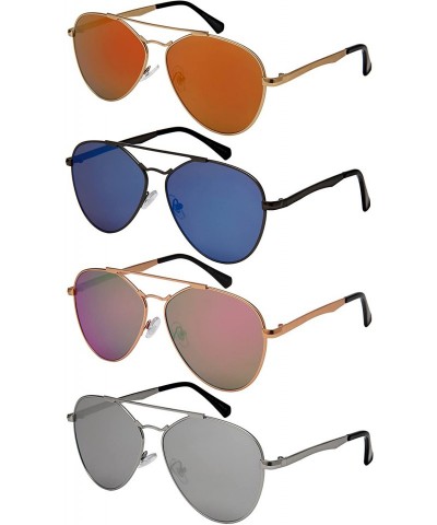 Aviator Classic Aviator w/Flat Mirrored Lens 5119-FLREV - Matte Rose Gold - C2185KIG0C7 $10.00