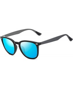 Oval Men/Women Photochromic Sunglasses Polarized for Unisex Aluminum Frame 100% UV 400 Protection - Gray Blue - CX199SC8GY0 $...