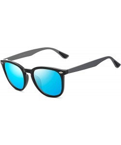 Oval Men/Women Photochromic Sunglasses Polarized for Unisex Aluminum Frame 100% UV 400 Protection - Gray Blue - CX199SC8GY0 $...