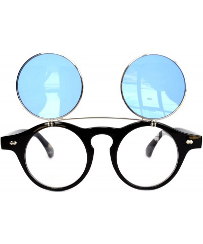 Goggle Steampunk Vintage Retro Round Circle Gothic Hippie Colored Plastic Frame Sunglasses Colored Lens - C3182X8EHYW $12.57