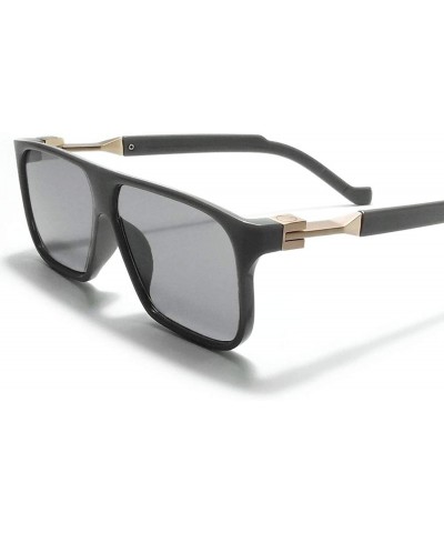 Oversized Fashion Sunglasses Mens Rectangle Men Brand Designer Retro Vintage Glasses Black S6095 - Gray - CO197A2RCQQ $21.53