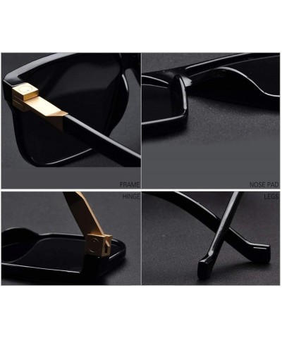 Oversized Fashion Sunglasses Mens Rectangle Men Brand Designer Retro Vintage Glasses Black S6095 - Gray - CO197A2RCQQ $21.53