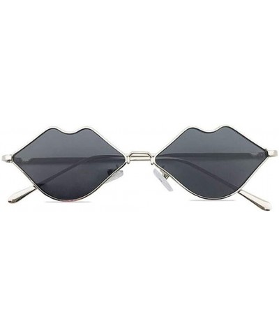 Aviator Sexy Lips Sunglasses for Women Hippie Sun Glasses for Party Summer Eyewear - Grey - CL1992NMN9Q $14.56