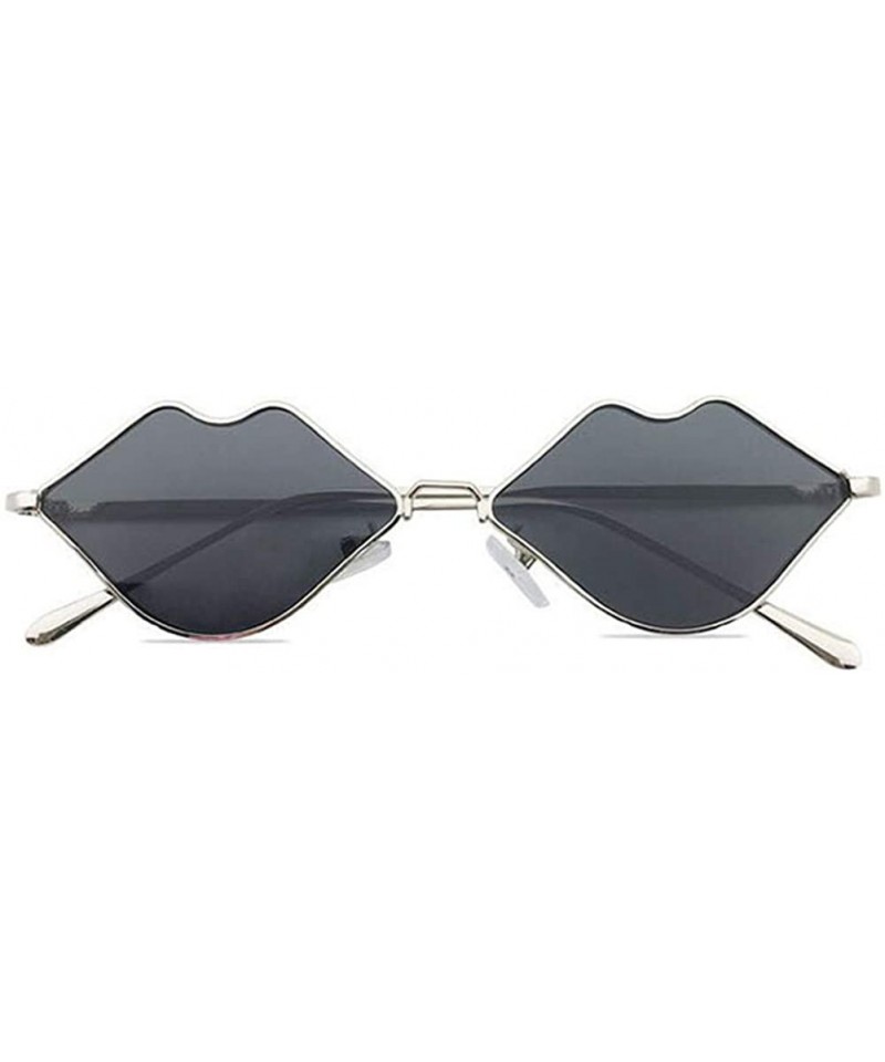 Aviator Sexy Lips Sunglasses for Women Hippie Sun Glasses for Party Summer Eyewear - Grey - CL1992NMN9Q $7.75