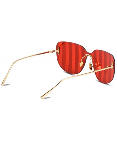 Aviator 2019 new sunglasses - women's one-piece sunglasses striped color film sunglasses - A - CQ18SGTMRE2 $47.23