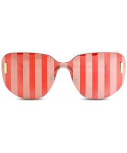 Aviator 2019 new sunglasses - women's one-piece sunglasses striped color film sunglasses - A - CQ18SGTMRE2 $47.23