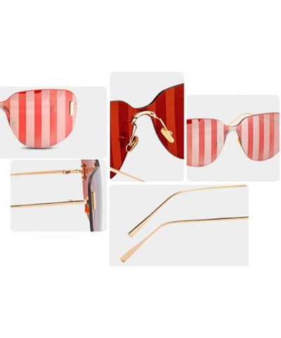 Aviator 2019 new sunglasses - women's one-piece sunglasses striped color film sunglasses - A - CQ18SGTMRE2 $47.23