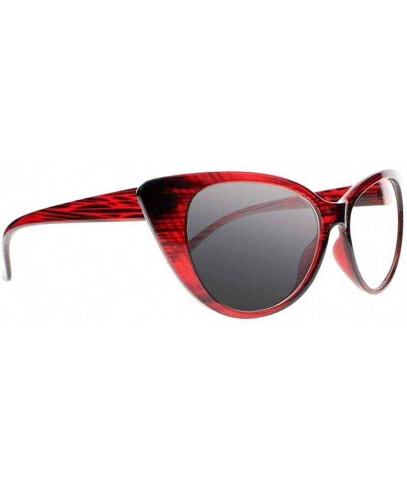 Cat Eye Transition Photochromic Bifocal Women Cat Eye Reading Glasses UV Protection Sunglasses Readers - Full Red - CO18I9CWA...