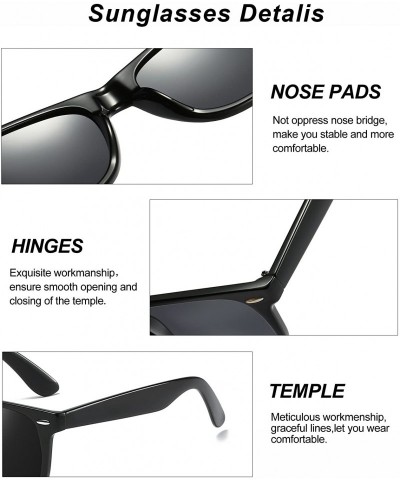 Sport Vintage Polarized Sunglasses for Men Retro Women Square Sun Shades Driving Glasses UV400 Protection with Case - C918RI6...
