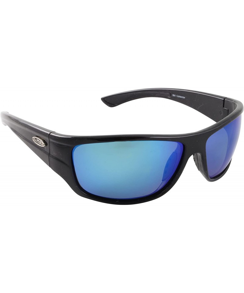 Sport Bill Collector Polarized Sunglasses - Black Frame - Blue Mirror Lens - CO12891V4MV $18.64