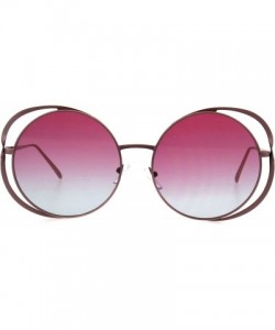Round Double Metal Rim Luxury Round Circle Lens Chic Fashion Sunglasses - Pink - CL18GZXDR3A $15.34