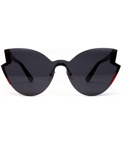 Square Sunglasses for Women- Mirrored Cat Eye Sunglasses with Rimless Design U225 - B - CH18ODZ9GL7 $6.16