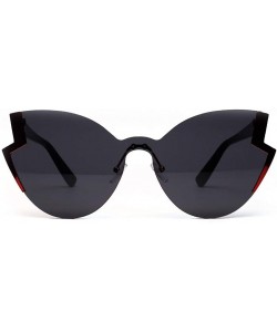 Square Sunglasses for Women- Mirrored Cat Eye Sunglasses with Rimless Design U225 - B - CH18ODZ9GL7 $6.16