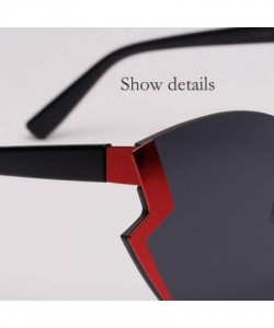 Square Sunglasses for Women- Mirrored Cat Eye Sunglasses with Rimless Design U225 - B - CH18ODZ9GL7 $6.16