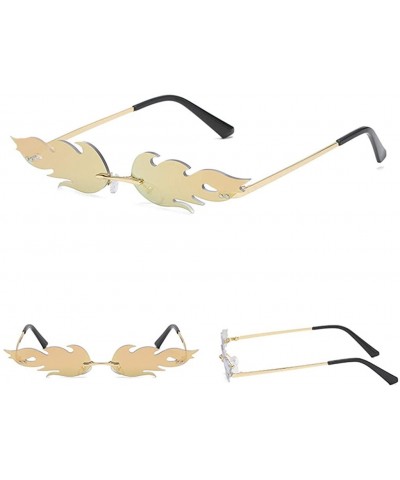 Oval Fashion Man Women Irregular Shape Sunglasses Glasses Vintage Retro Style Metal Sunglasses - Gold&pink - CT18UK26QNG $8.13