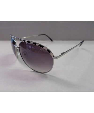 Aviator Aviator Women's Sunglasses GSL28001 Silver/ White Stripes - C6182X4A28R $10.08