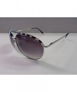 Aviator Aviator Women's Sunglasses GSL28001 Silver/ White Stripes - C6182X4A28R $10.08