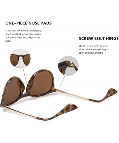 Wayfarer Vintage Round polarized Sunglasses Classic Retro design Styles Shades - Brown Lens/Leopard Frame - CT18IH2KYSG $16.15