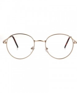 Round 90s Round Retro Metal Rim Classic Clear Lens Eye Glasses - Gold - CR185YHOT99 $9.38