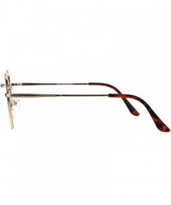 Round 90s Round Retro Metal Rim Classic Clear Lens Eye Glasses - Gold - CR185YHOT99 $9.38