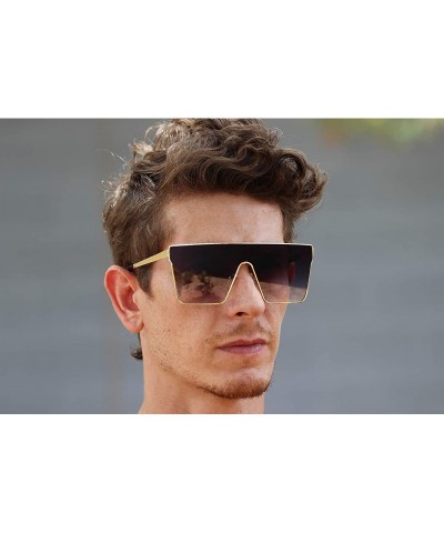 Oversized Vintage Oversized Sunglasses Gradient Protection - Smoke - C818WZUQEU0 $13.54